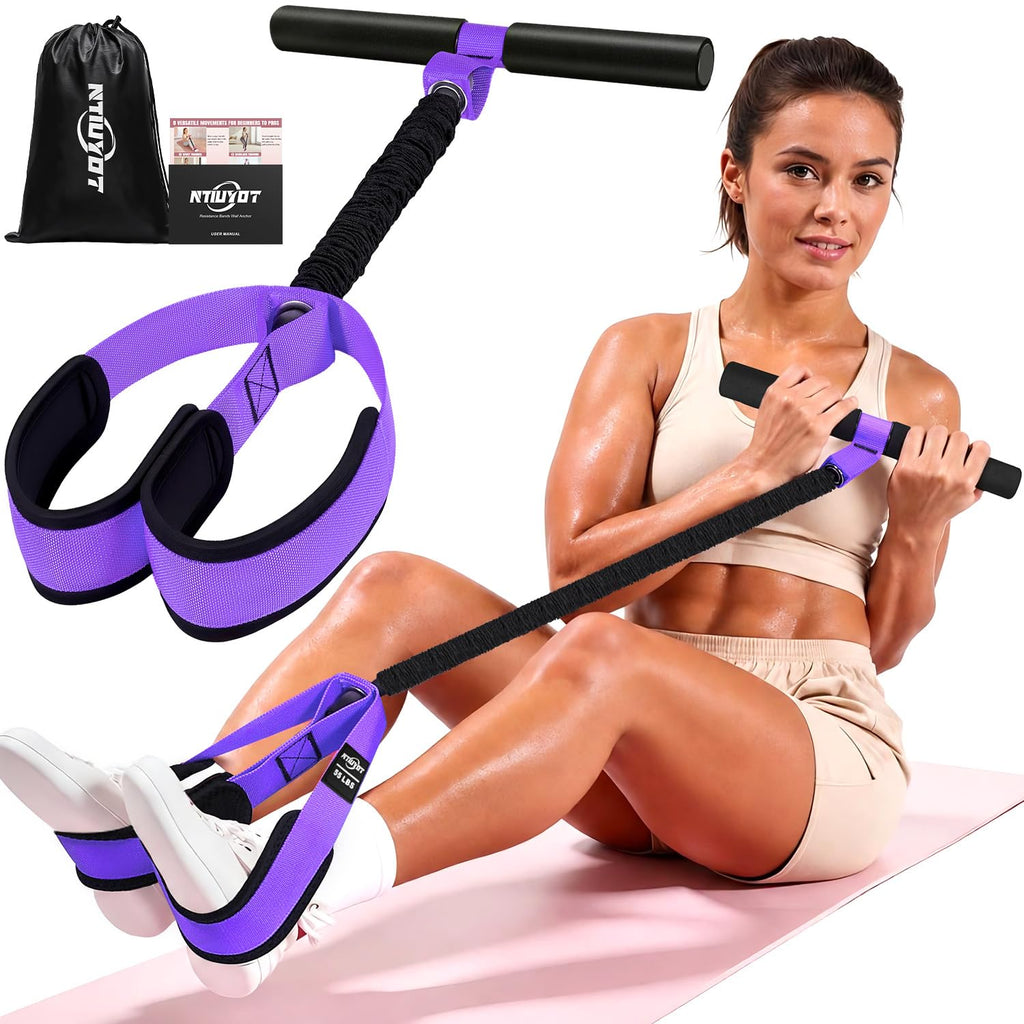 Pedal Resistance Band with Handles for Home Gym Workouts
