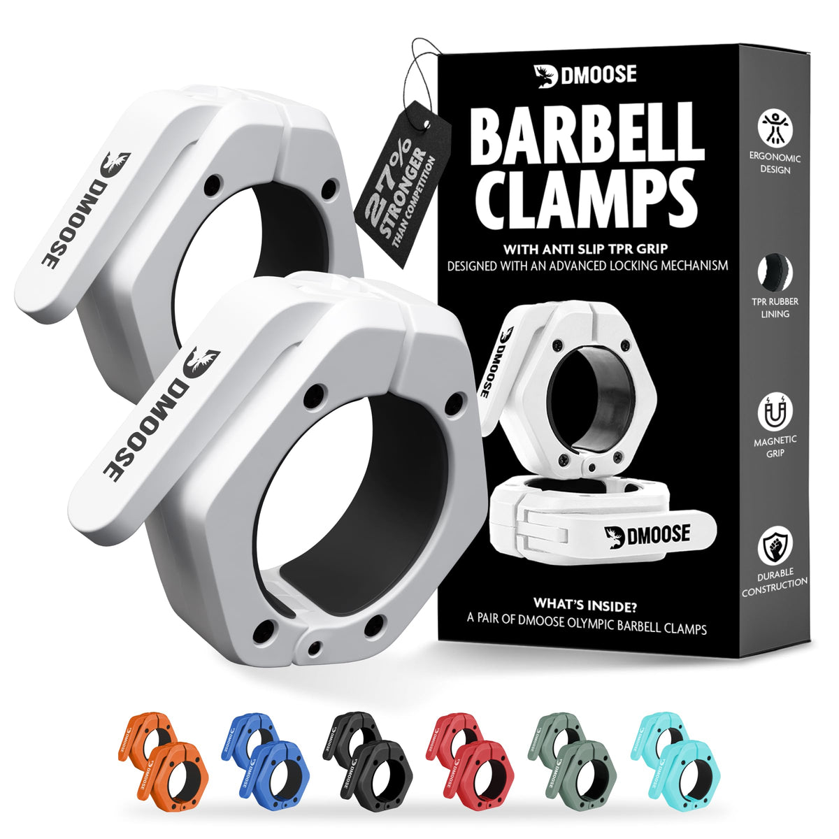 2-Inch Quick-Release Barbell Collars for Weightlifting – Pair