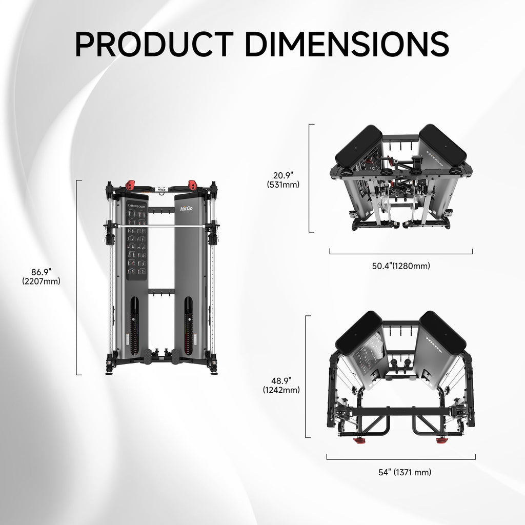 Foldable Smith Machine with 400 lb Weight Stack & Pulley System