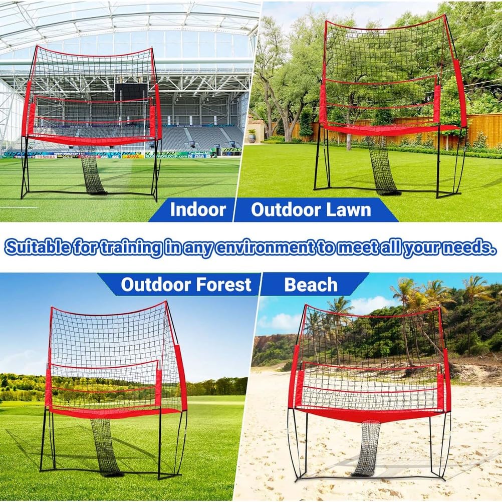 Adjustable Volleyball Training Net with Ball Return System