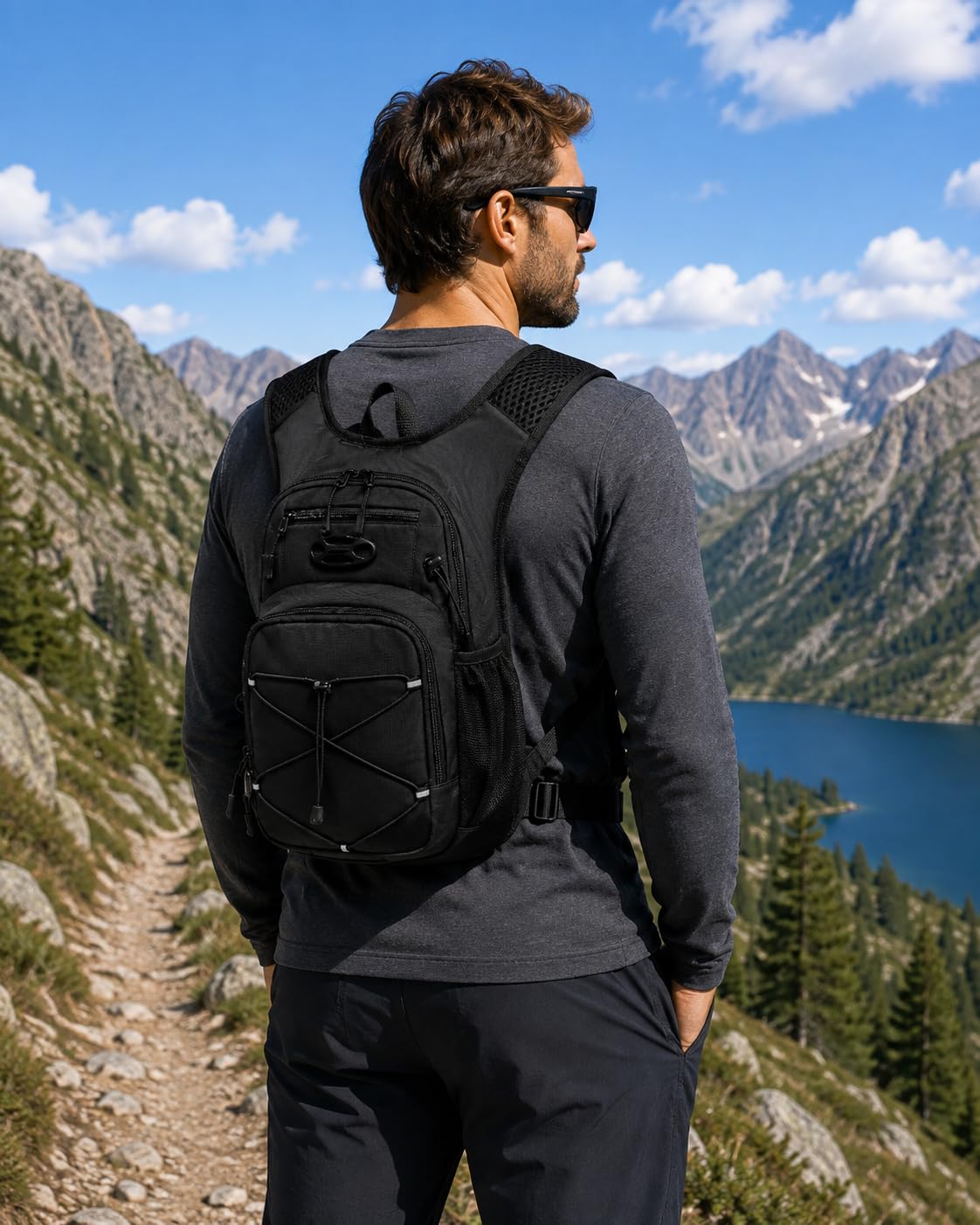 Lightweight Hydration Backpack with 2L or 3L Water Bladder