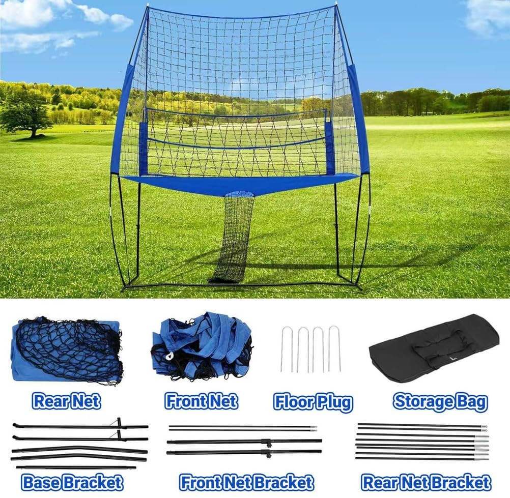 Adjustable Volleyball Training Net with Ball Return System