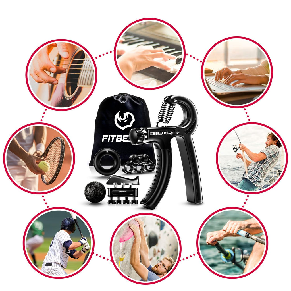 5-Pack Adjustable Hand Grip & Forearm Strengthener Kit