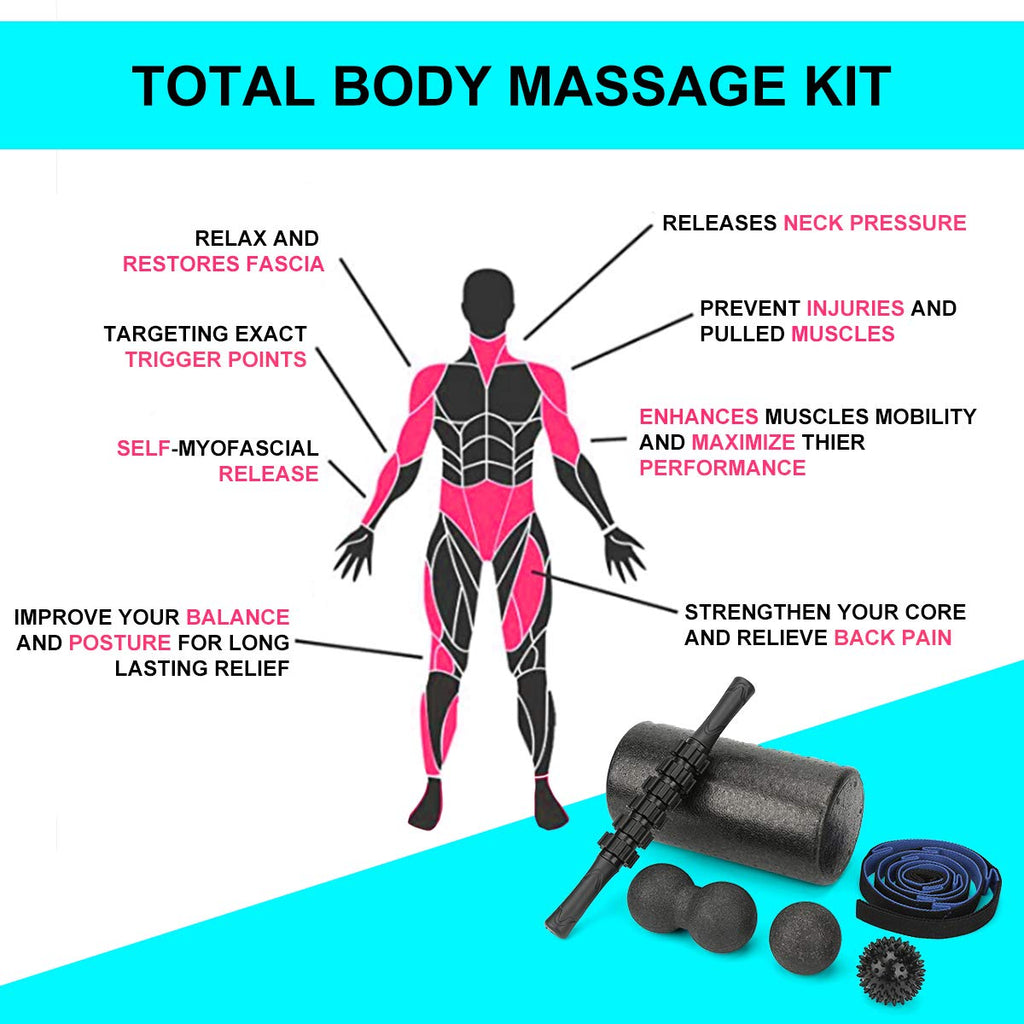 High-Density Foam Roller Set with Massage Stick & Balls