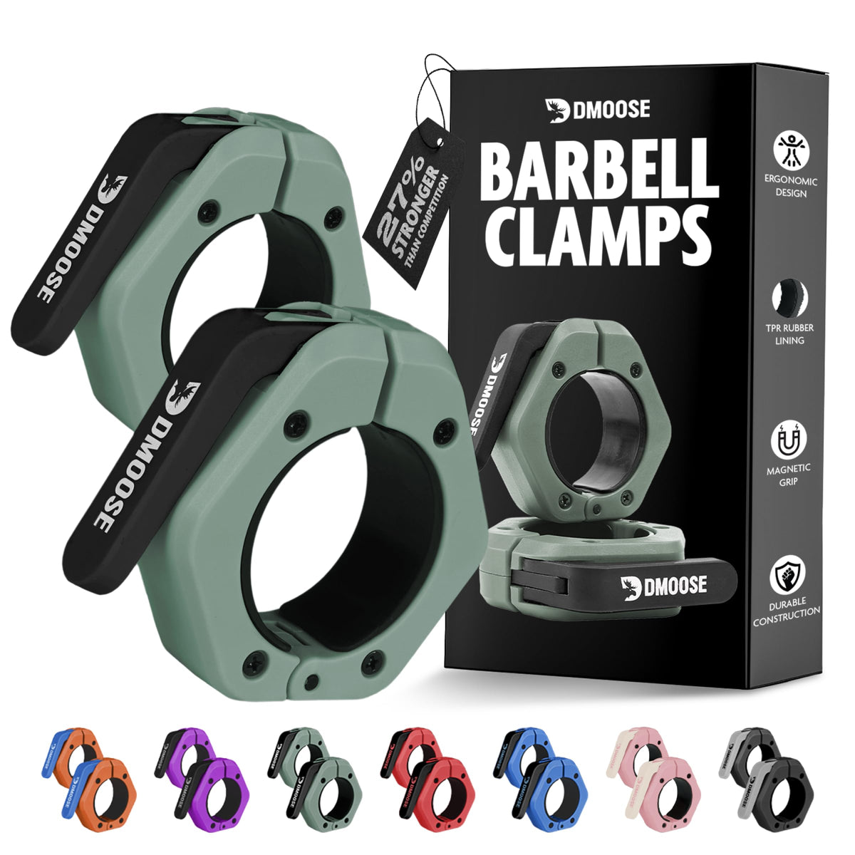 2-Inch Quick-Release Barbell Collars for Weightlifting – Pair