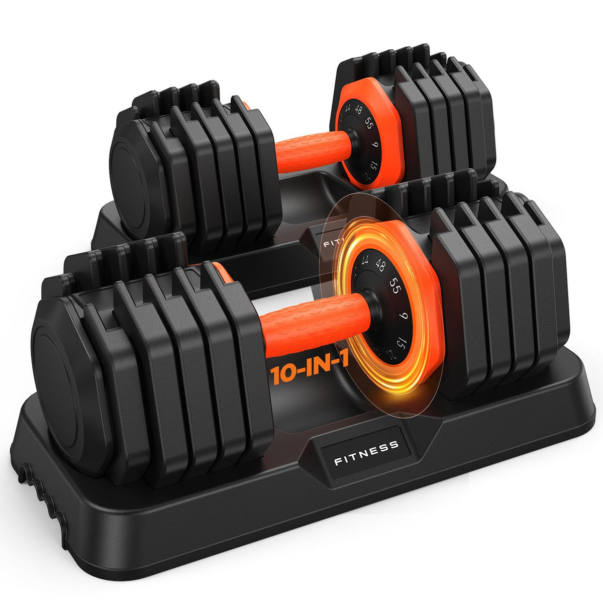 5-in-1 Adjustable Dumbbell Set with Storage Box & Non-Slip Grip