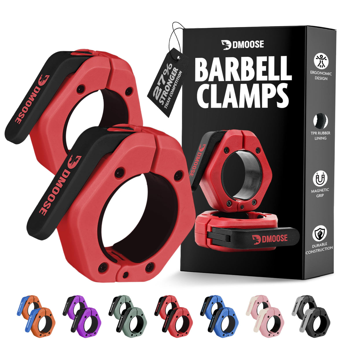 2-Inch Quick-Release Barbell Collars for Weightlifting – Pair