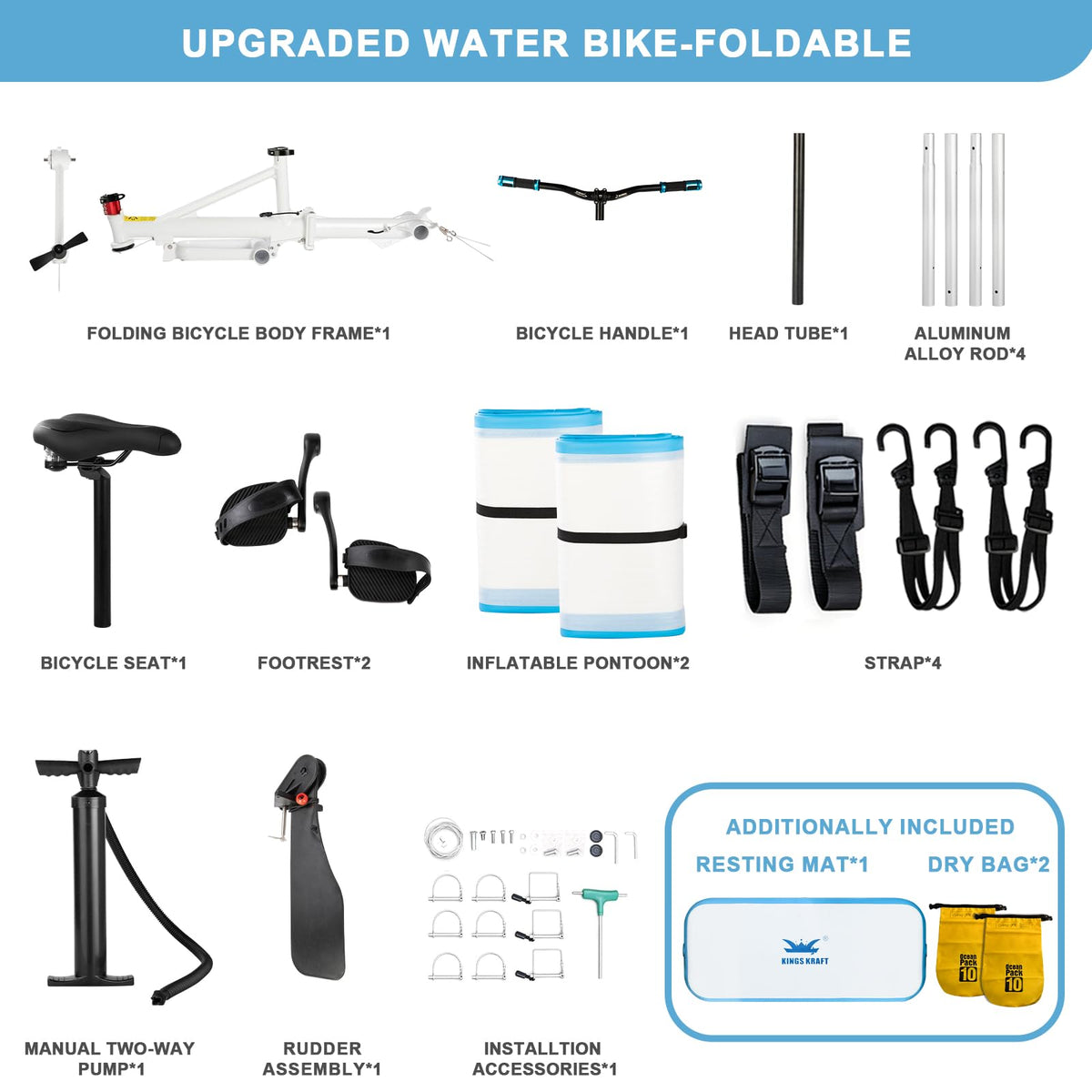 Inflatable Water Bicycle Pedal Boat for Lakes & Recreation