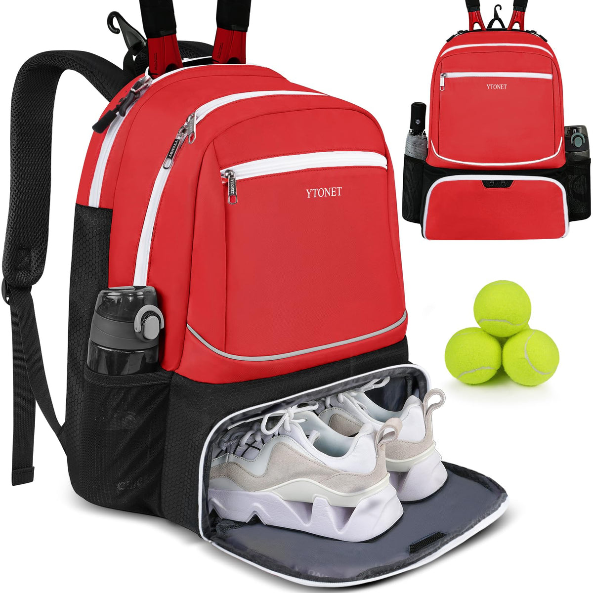 Tennis Backpack for Men & Women with 2-Racket Capacity