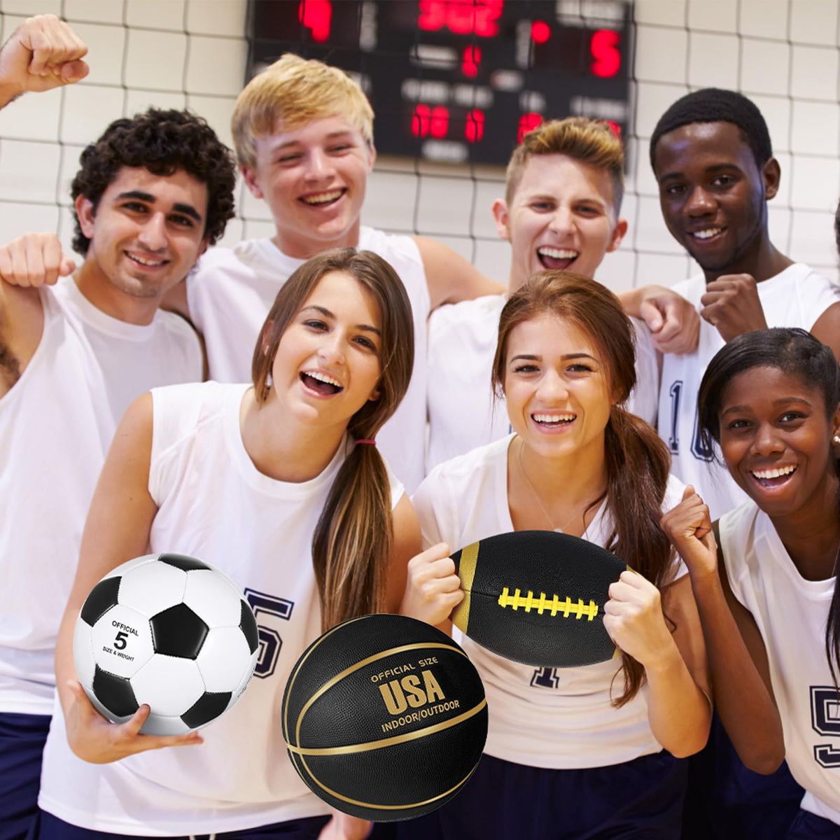 3-Piece Soccer, Basketball & Football Multi-Sport Ball Set