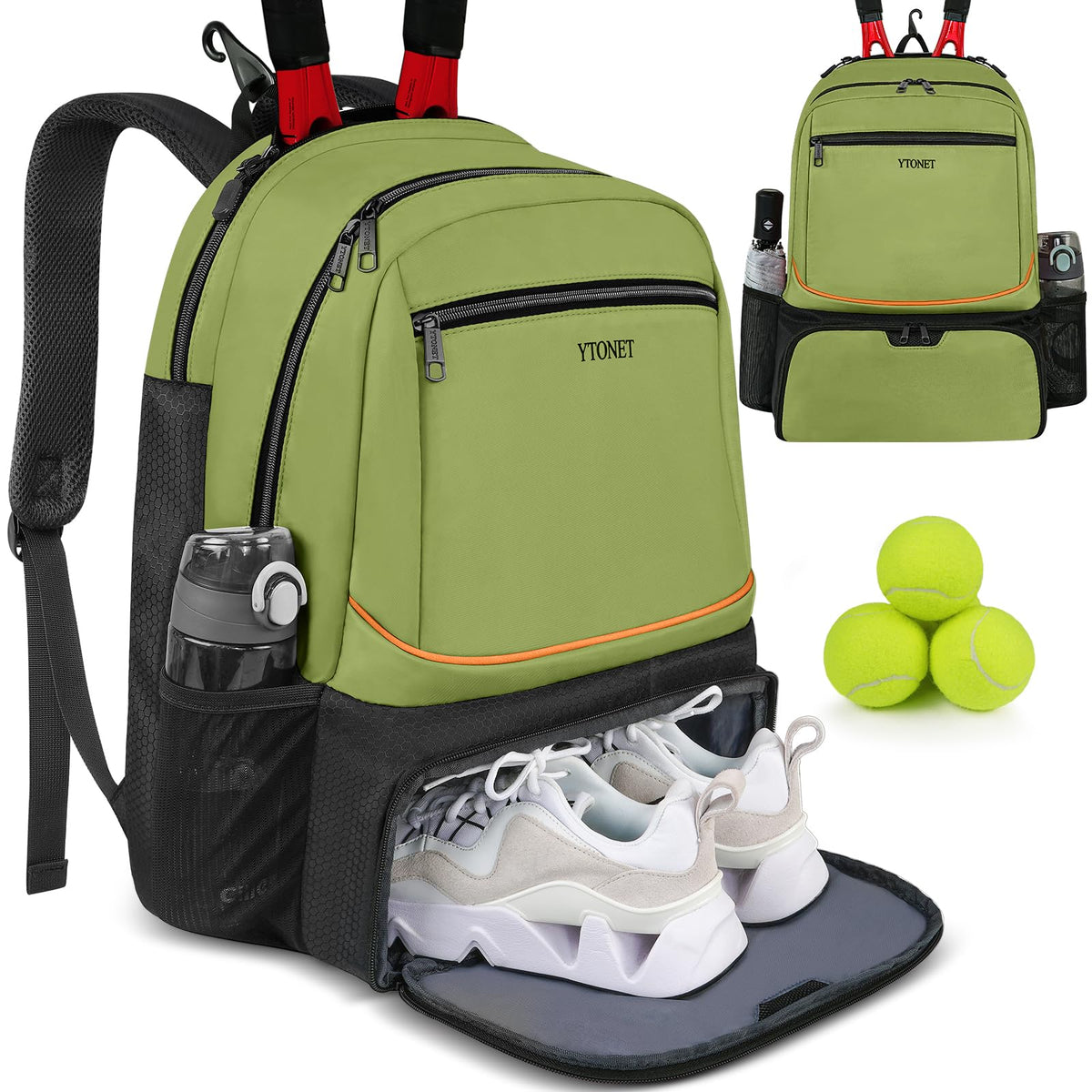 Tennis Backpack for Men & Women with 2-Racket Capacity