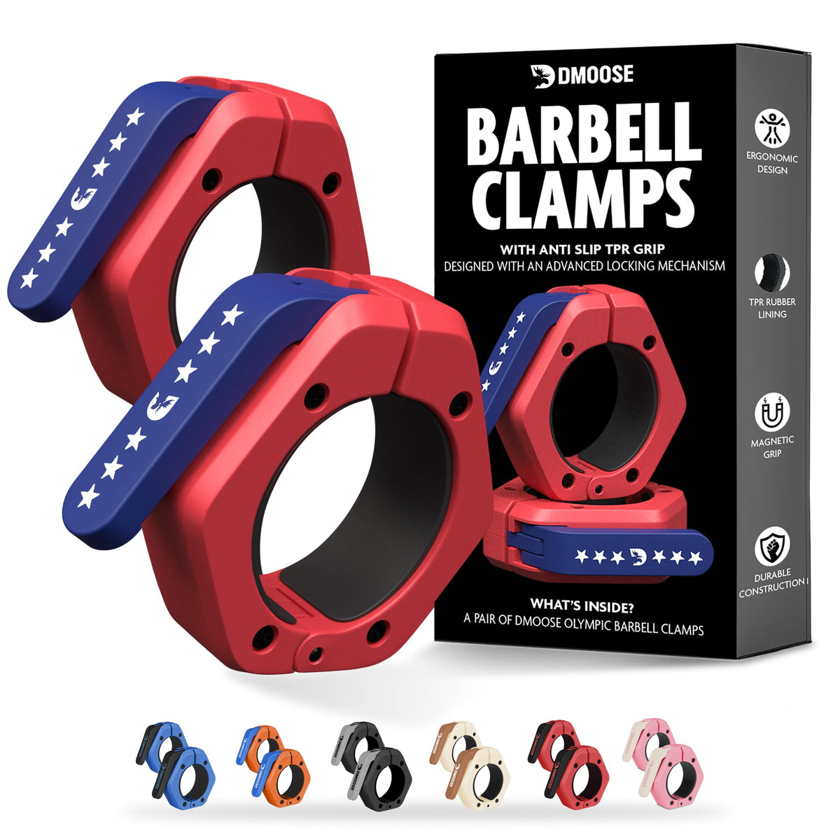 2-Inch Quick-Release Barbell Collars for Weightlifting – Pair