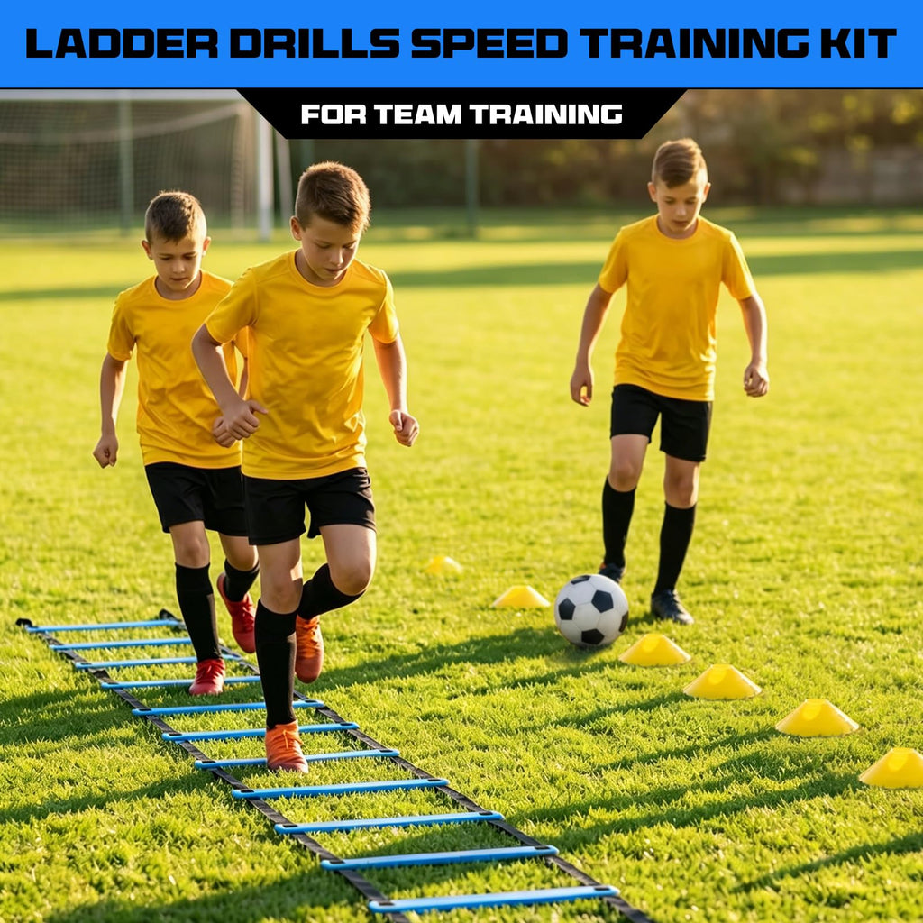 2-Pack 20ft Adjustable Agility Ladder Set for Speed Training