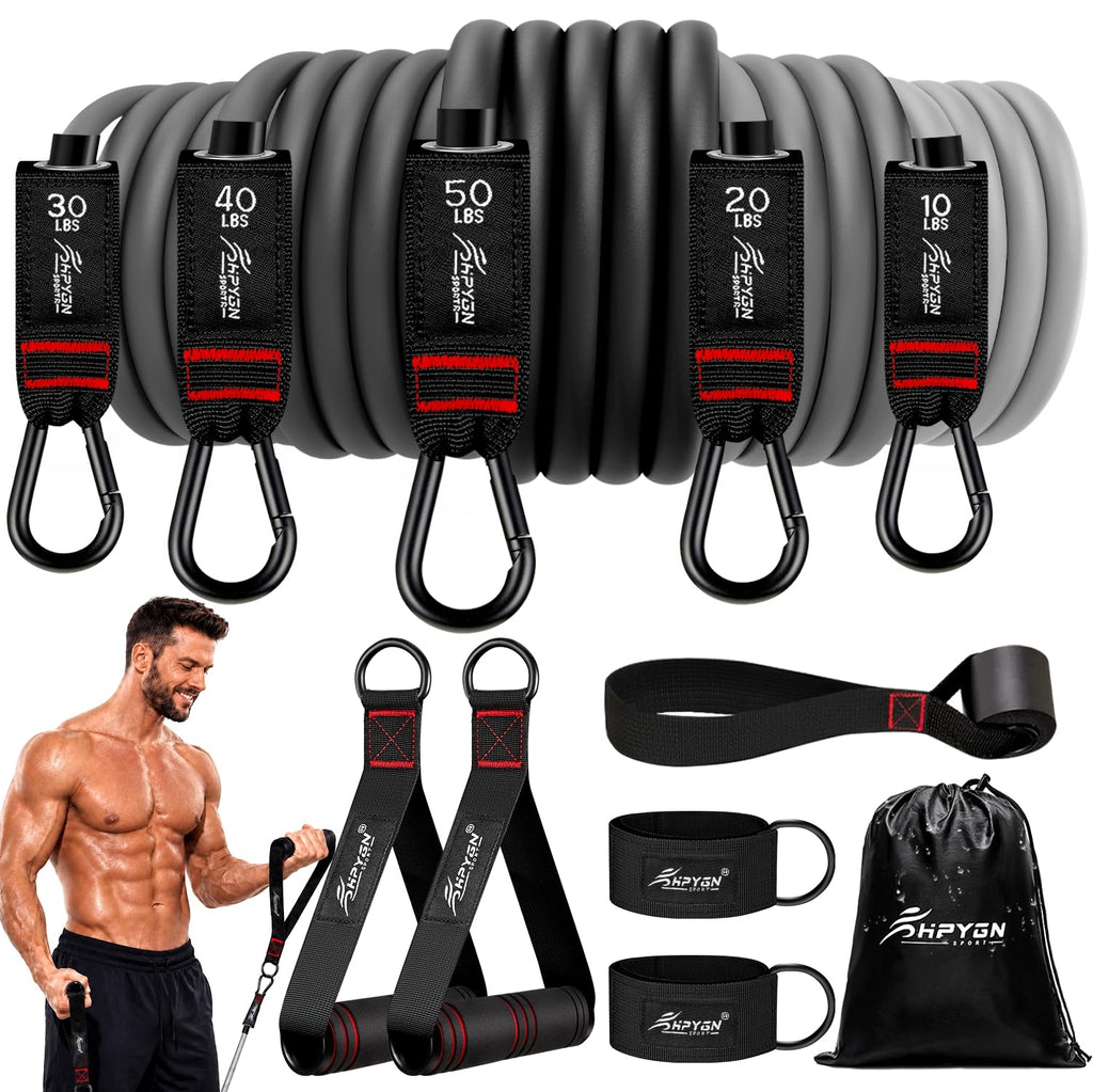 150 lb Resistance Band Set with Handles for Home Workouts