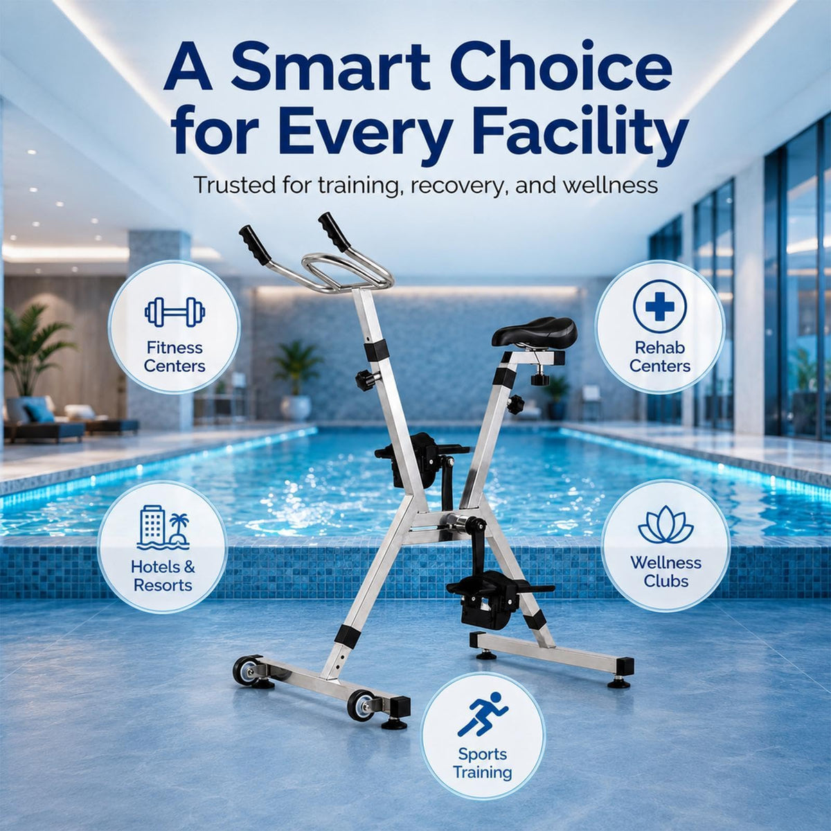 Underwater Aquatic Bicycle with Resistance for Pool Fitness
