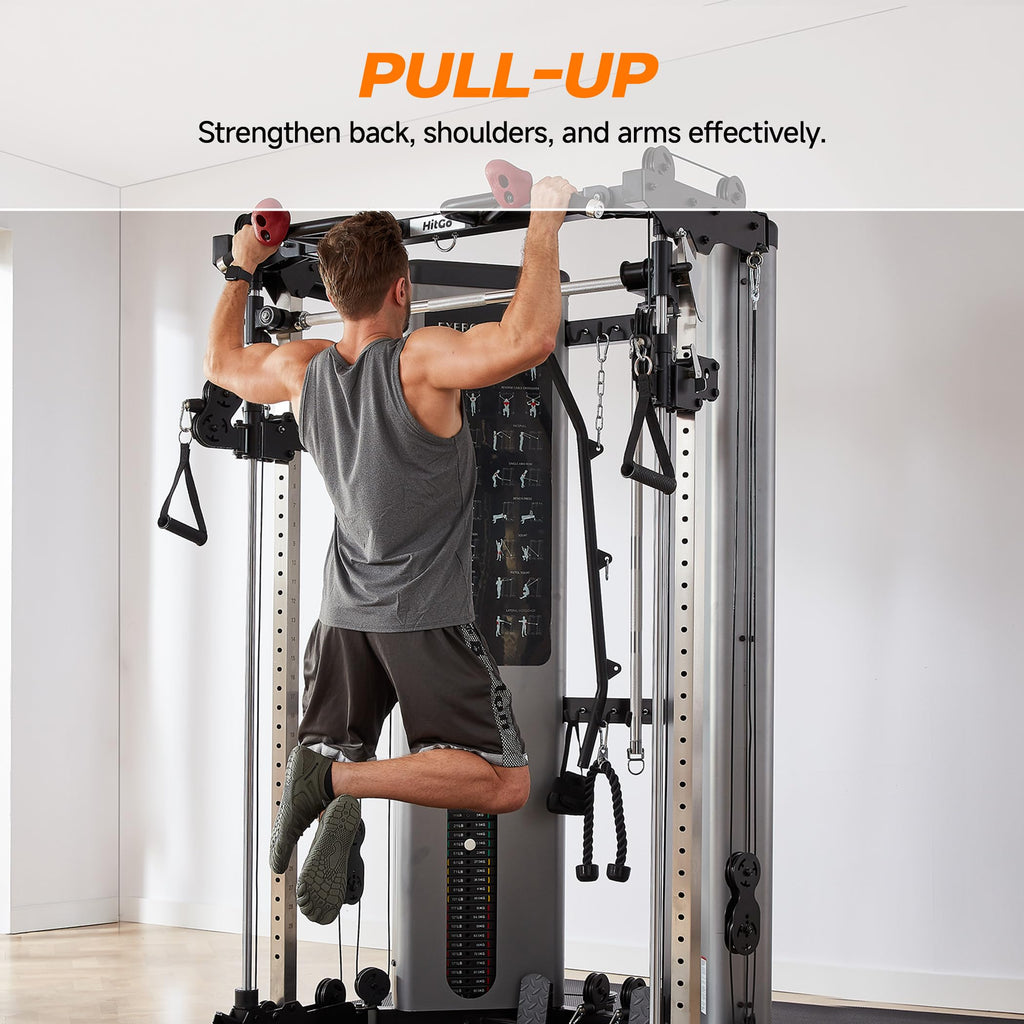 Foldable Smith Machine with 400 lb Weight Stack & Pulley System
