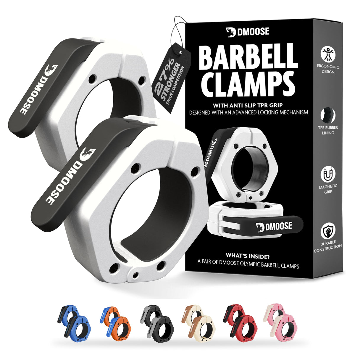 2-Inch Quick-Release Barbell Collars for Weightlifting – Pair