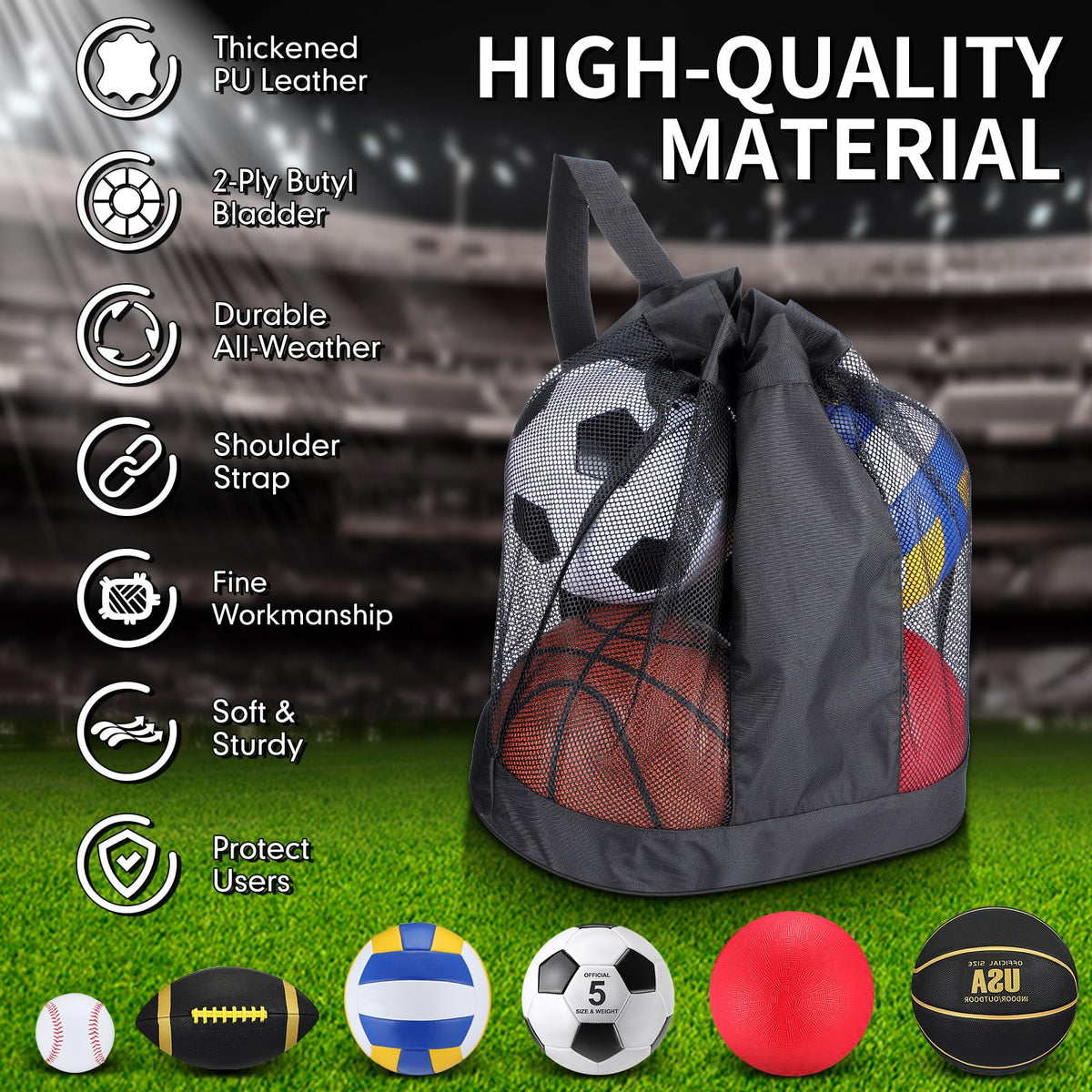 18-Piece Multi-Sport Ball Set for Training & Recreation