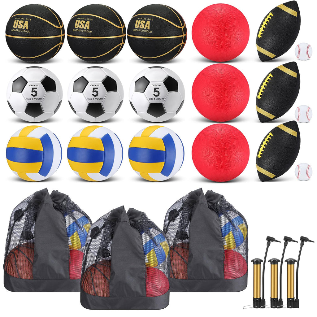 18-Piece Multi-Sport Ball Set for Training & Recreation