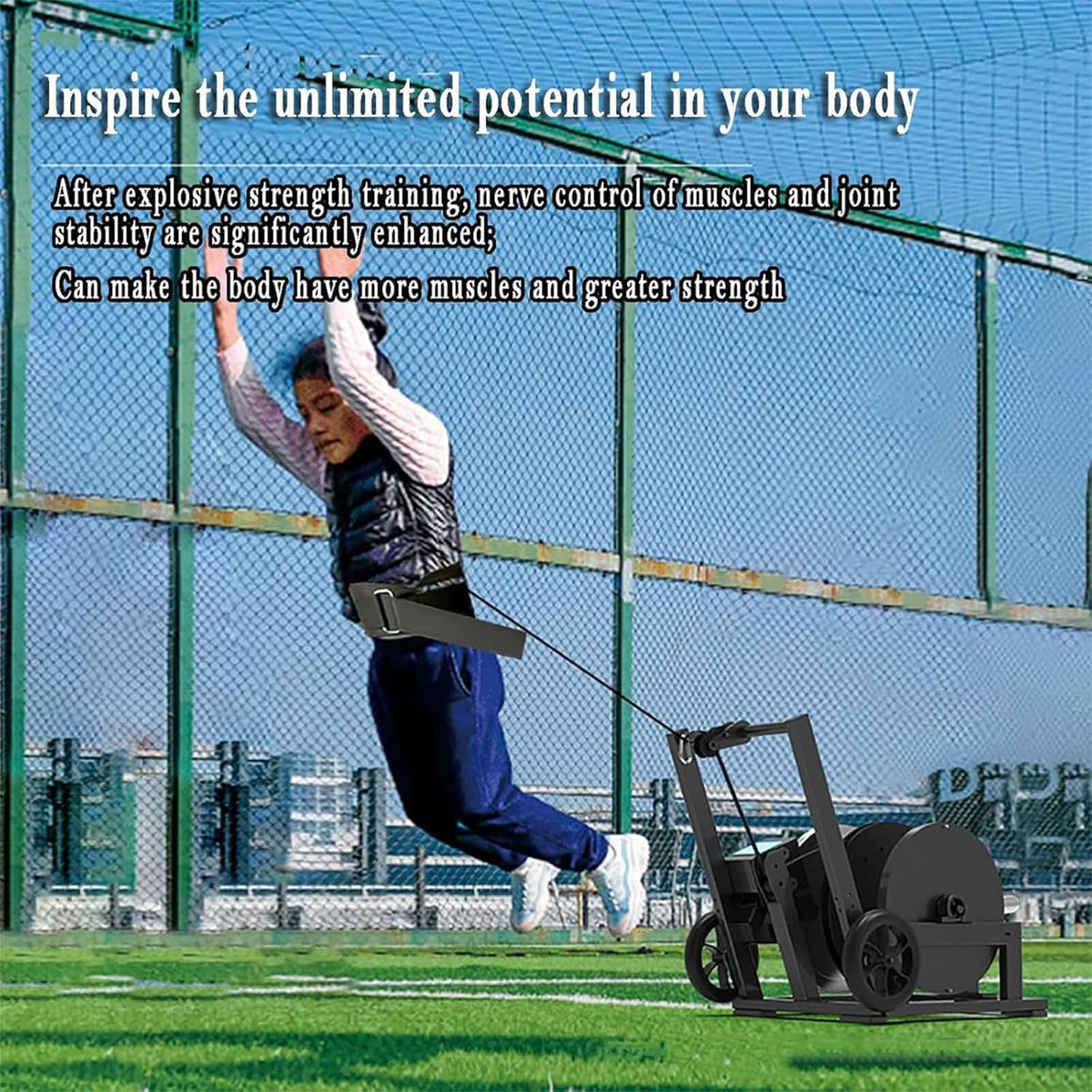 50M Adjustable Resistance Sprint Trainer with Digital Display