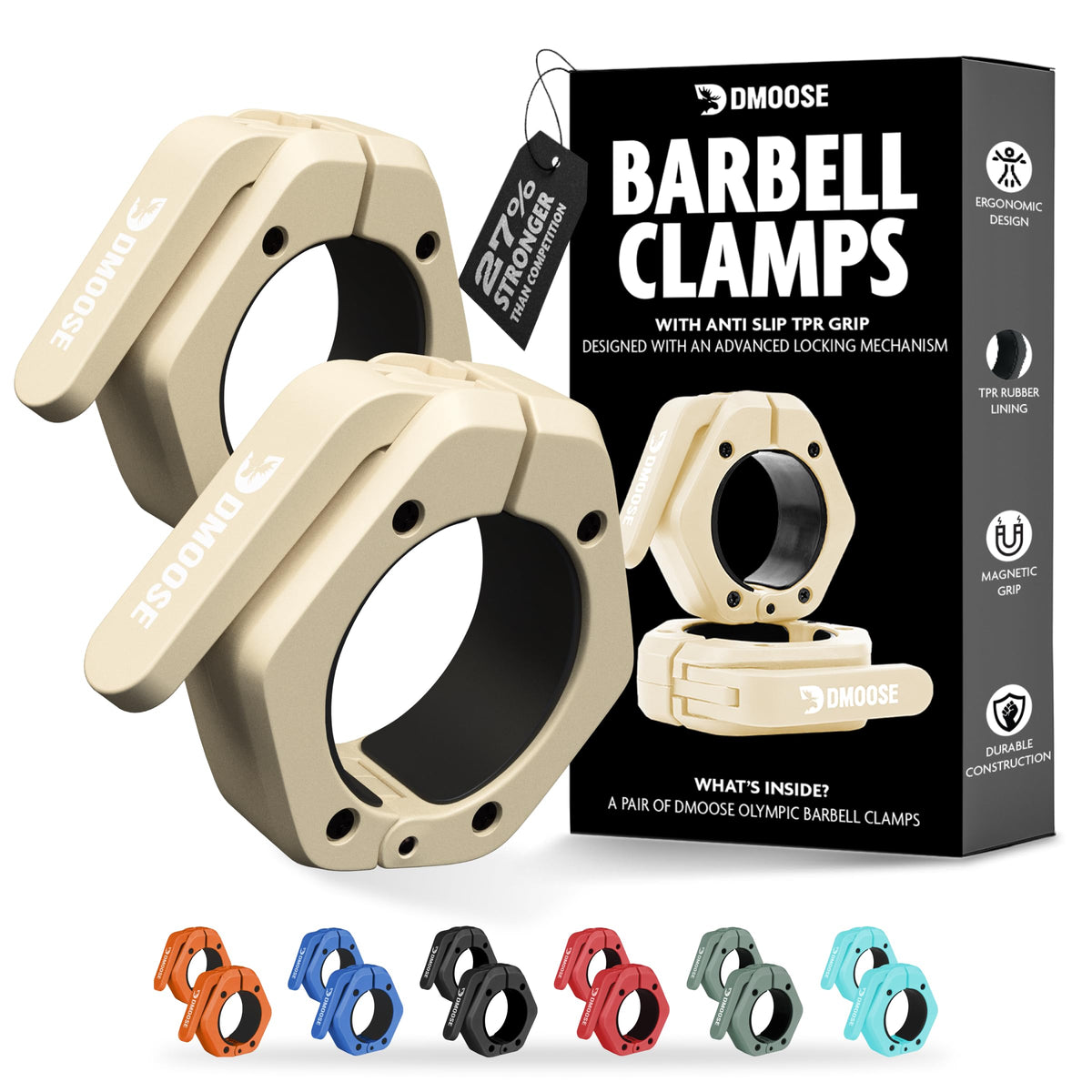 2-Inch Quick-Release Barbell Collars for Weightlifting – Pair