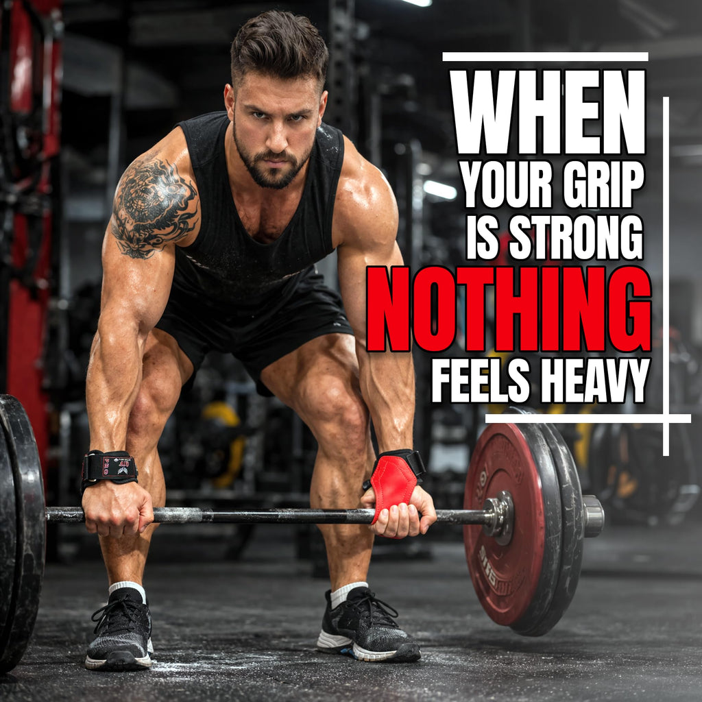 Padded Weightlifting Grips & Wrist Straps for Heavy Lifting