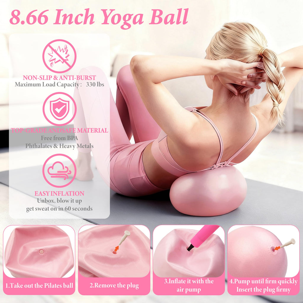 Pilates Ring & Ball Kit for Home, Gym & Travel Workouts