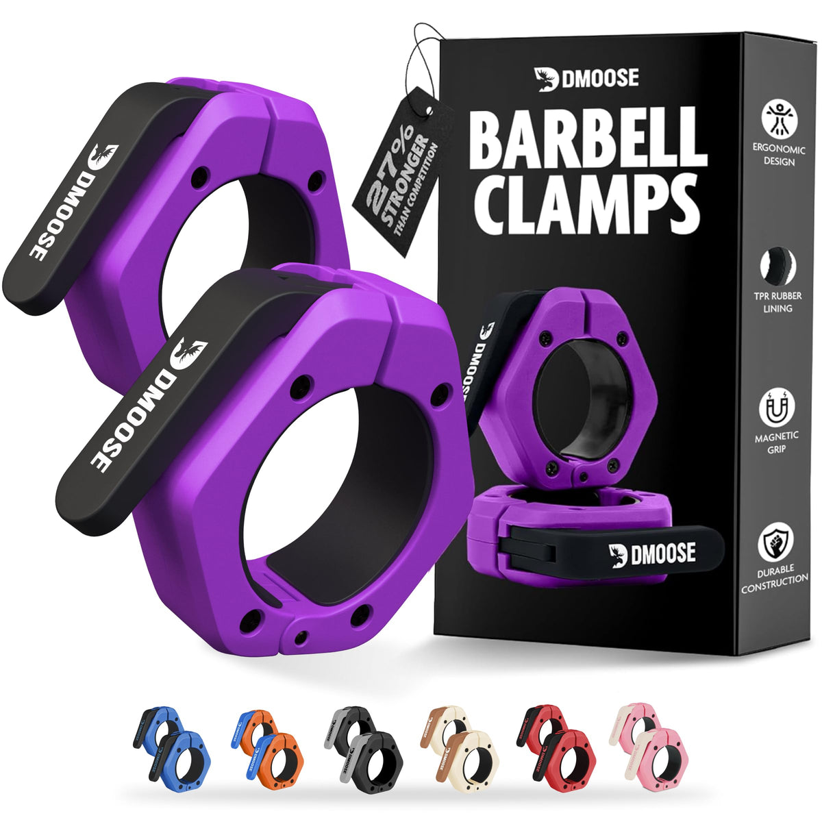 2-Inch Quick-Release Barbell Collars for Weightlifting – Pair