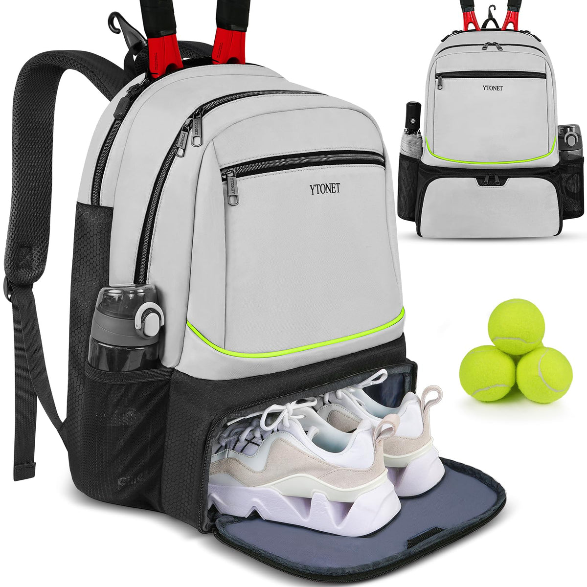 Tennis Backpack for Men & Women with 2-Racket Capacity