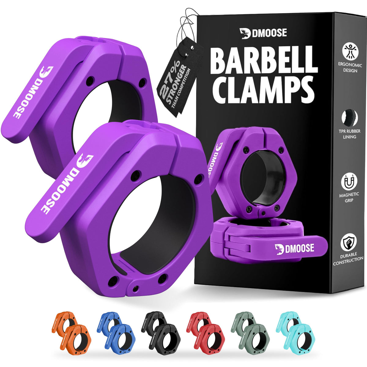 2-Inch Quick-Release Barbell Collars for Weightlifting – Pair