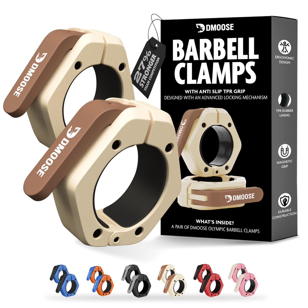 2-Inch Quick-Release Barbell Collars for Weightlifting – Pair