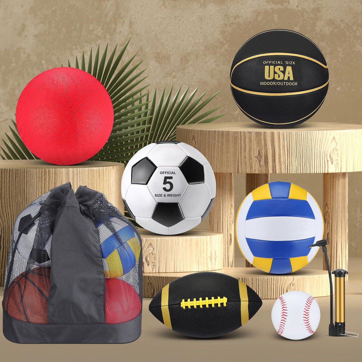 18-Piece Multi-Sport Ball Set for Training & Recreation