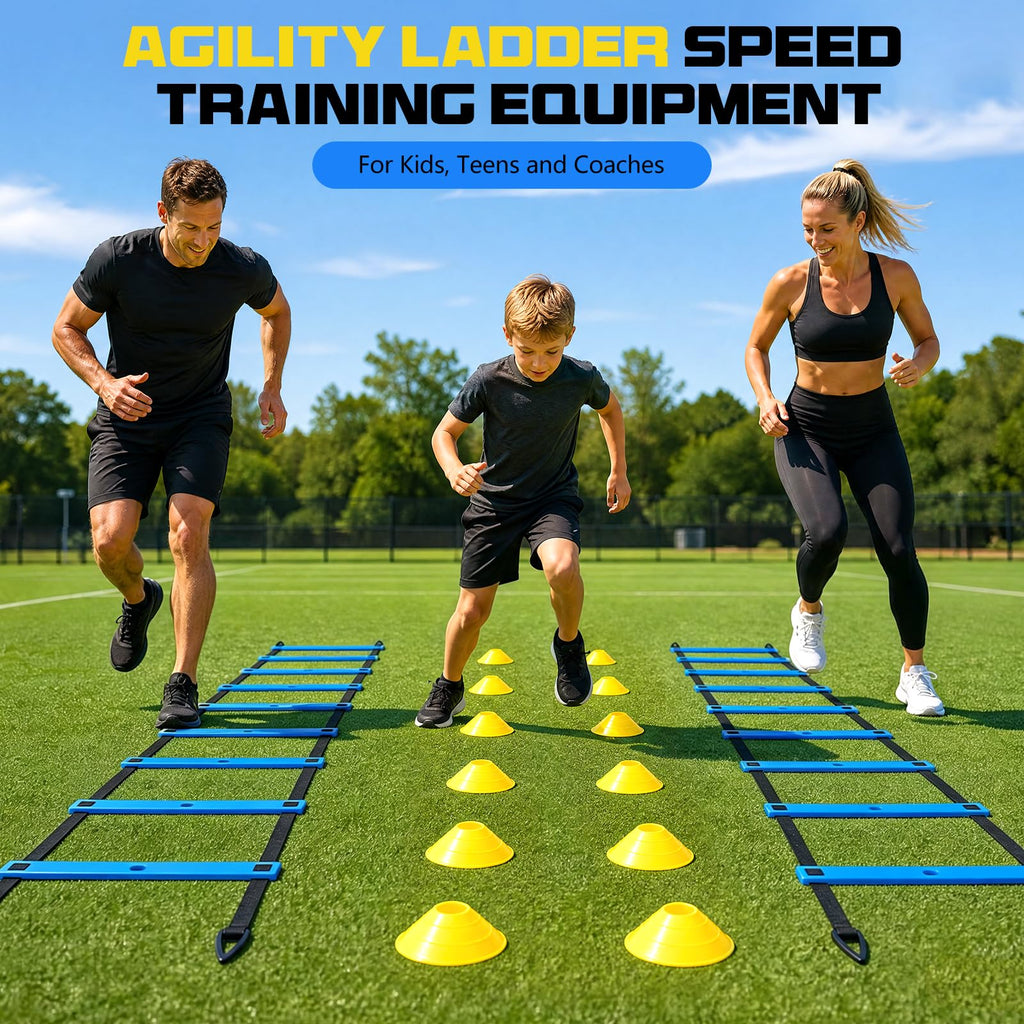 2-Pack 20ft Adjustable Agility Ladder Set for Speed Training
