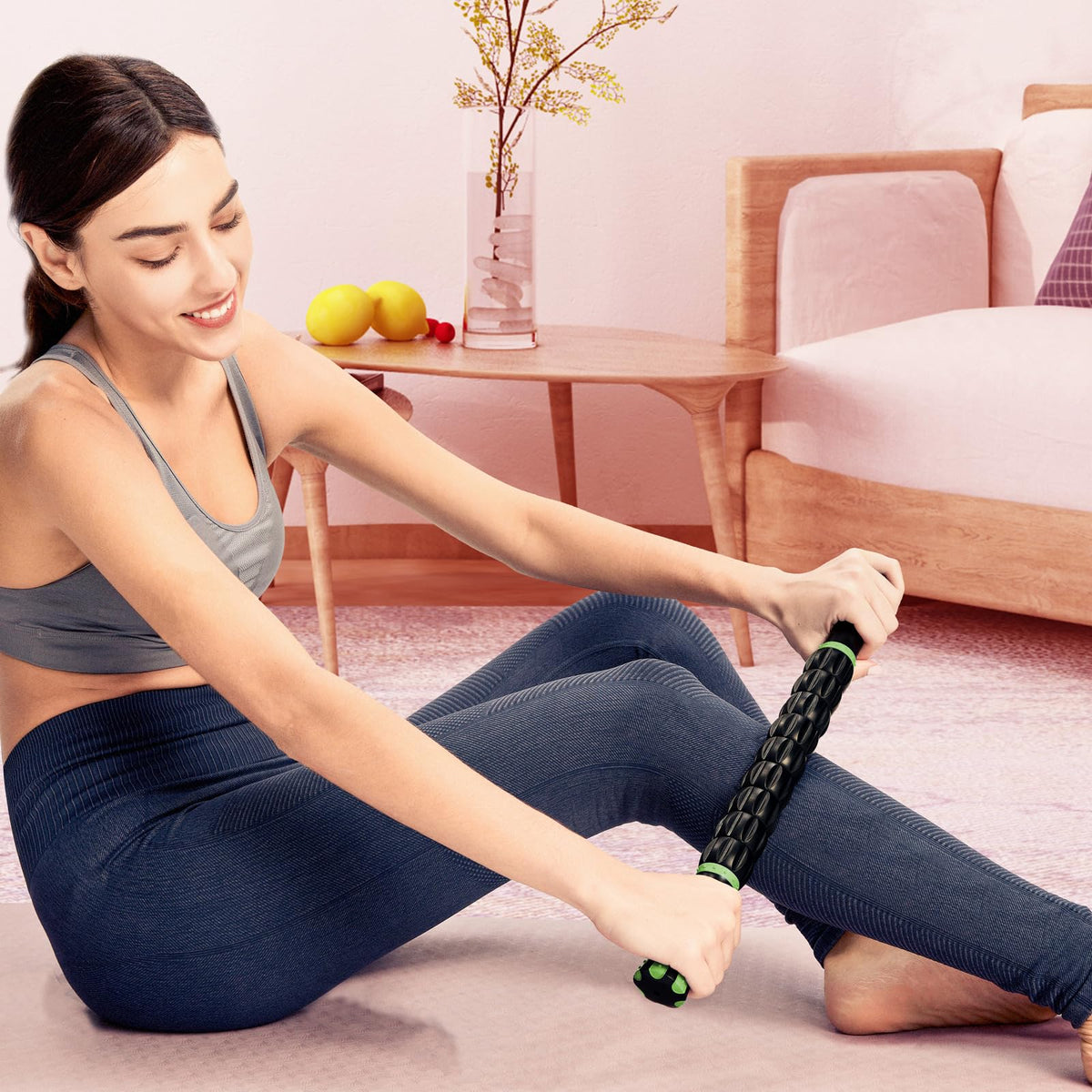 9-Roller Deep Tissue Massage Stick for Muscle Recovery