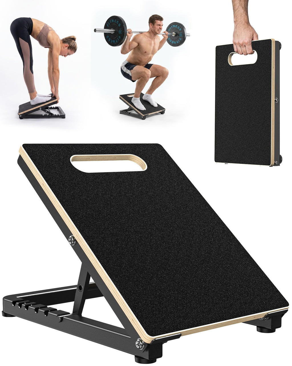 Adjustable Wooden Slant Board for Calf Stretching & Mobility