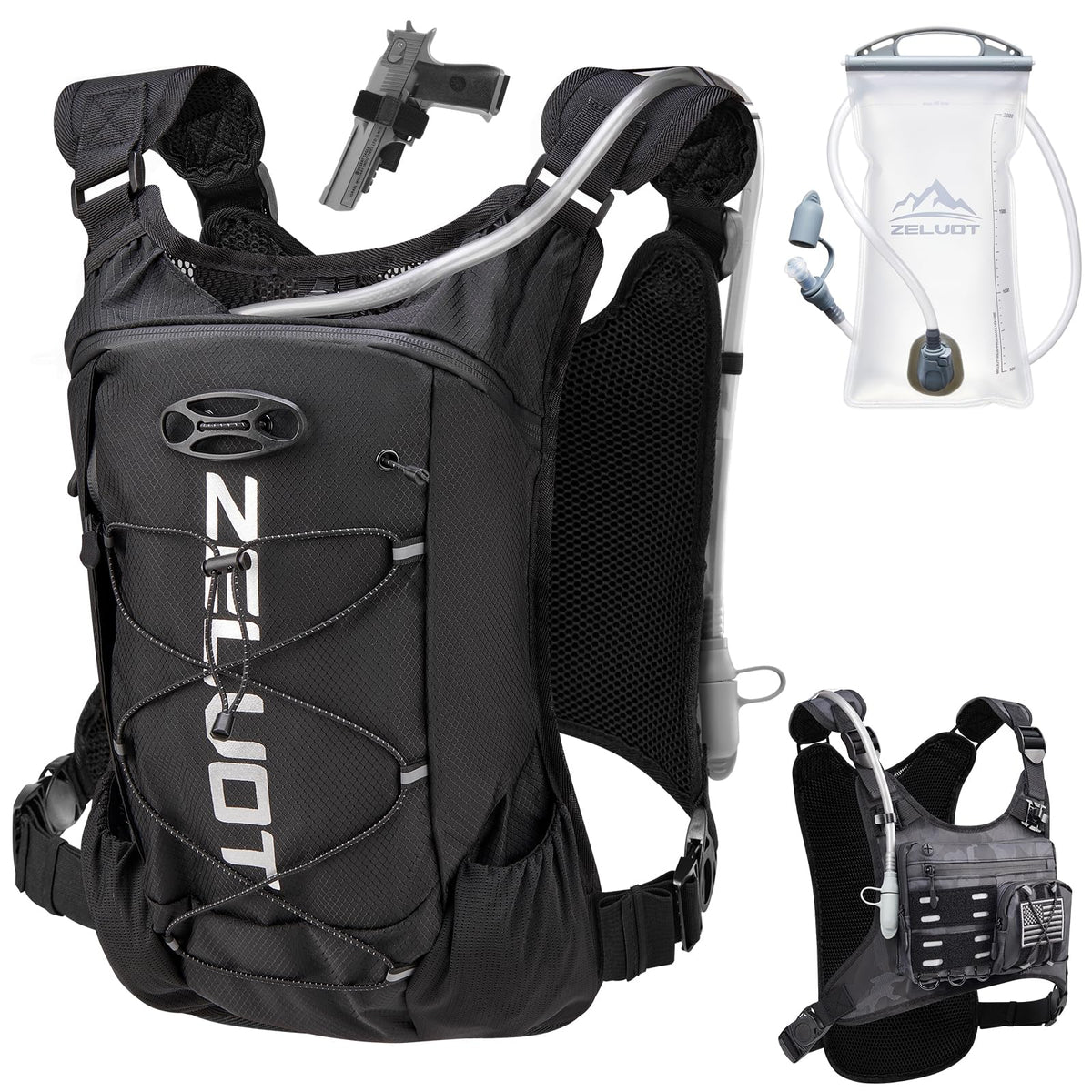 Lightweight Running Hydration Vest with 2L Water Bladder