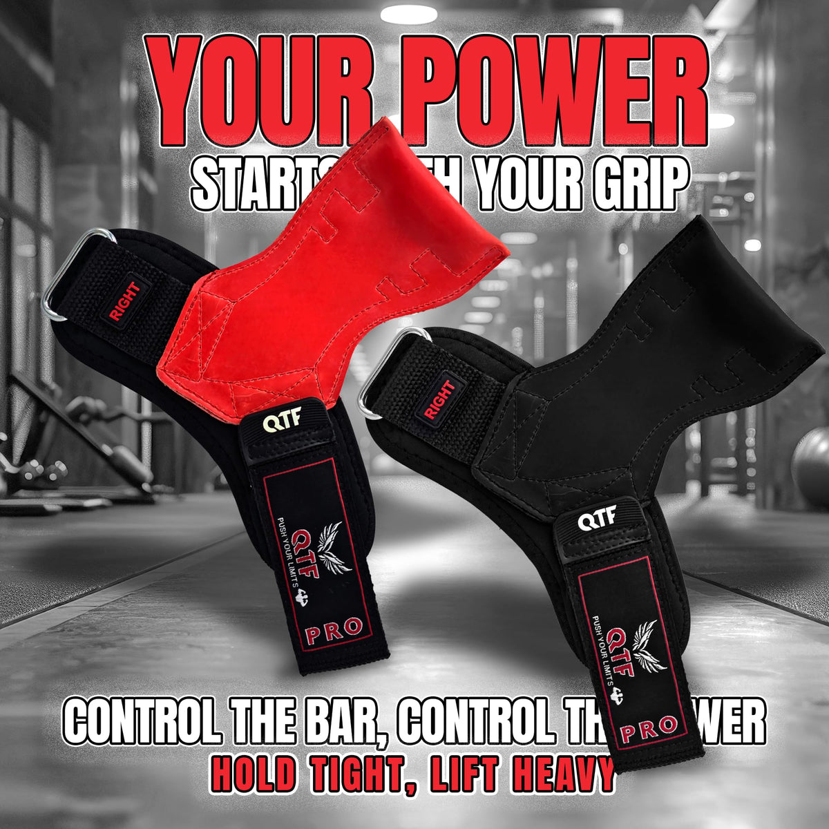 Padded Weightlifting Grips & Wrist Straps for Heavy Lifting