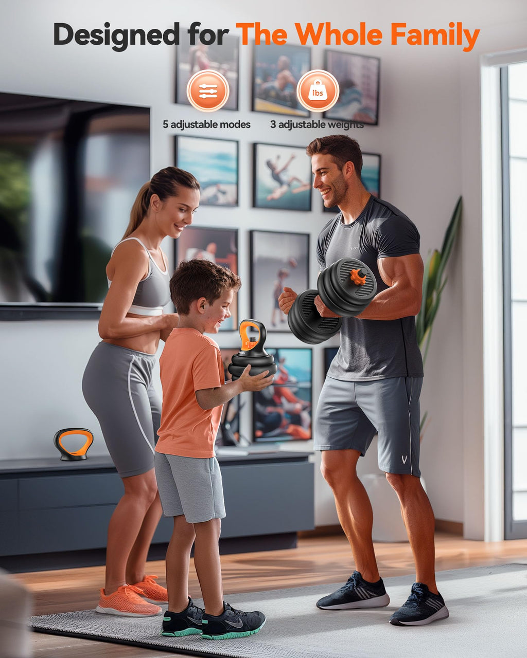 5-in-1 Adjustable Dumbbell Weight Set for Home Gym Training