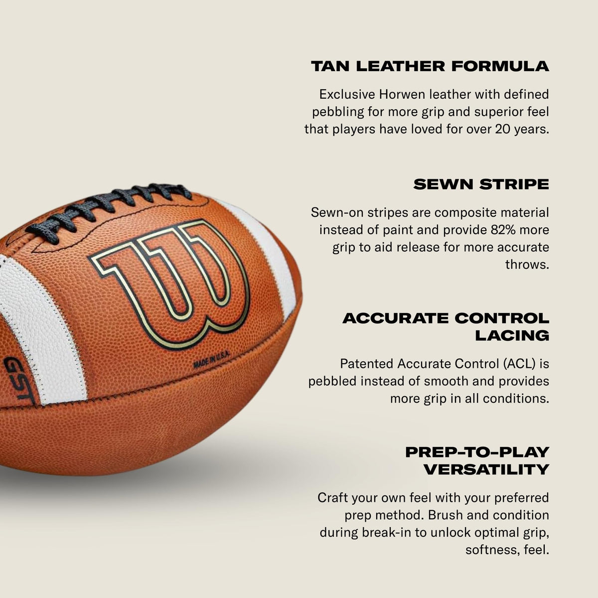 Leather Game Football for Training & Competition – Multiple Sizes