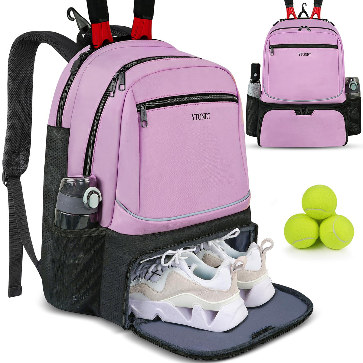 Tennis Backpack for Men & Women with 2-Racket Capacity