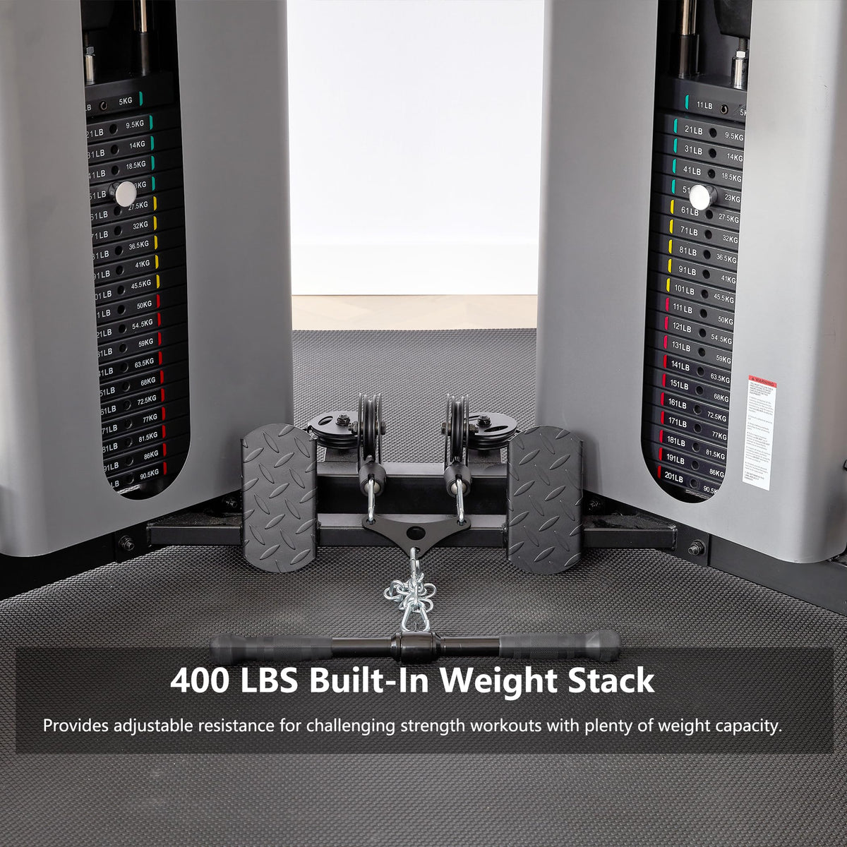Foldable Smith Machine with 400 lb Weight Stack & Pulley System