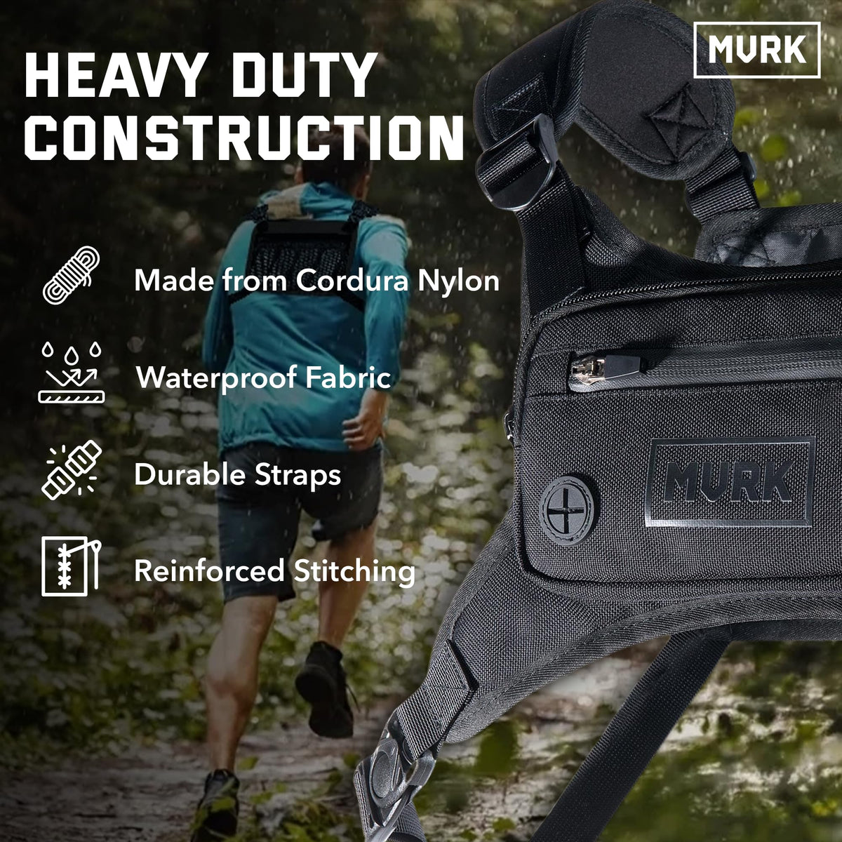 Water-Resistant Running Chest Pack with Reflective Detail