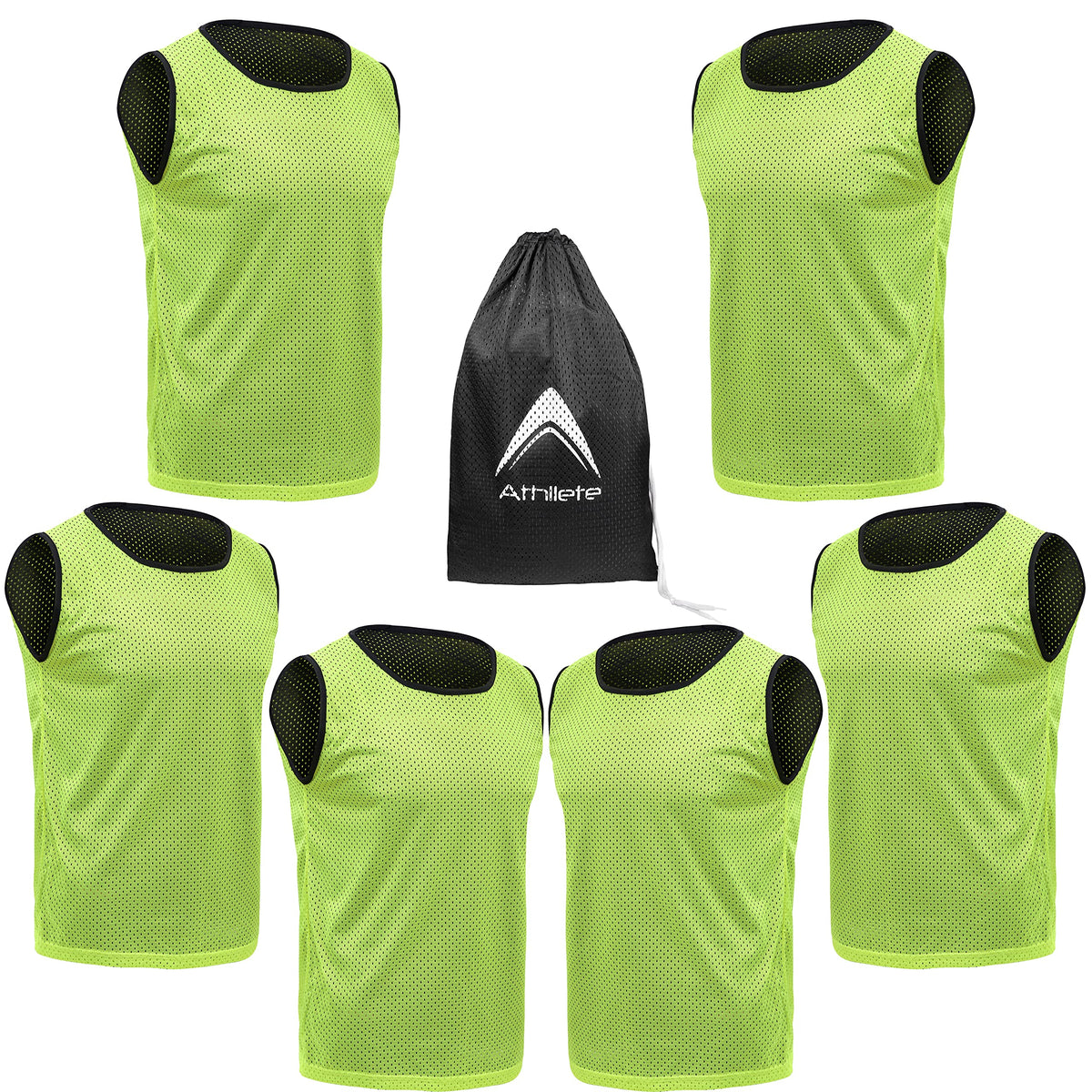 6-Pack Reversible Youth Basketball Practice Jersey Set